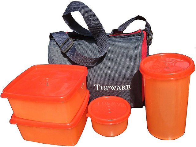 Topware 4 food storage container (4*300) ml- blue