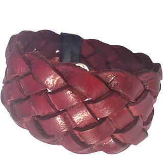 Forever99 Genuine Leather Bracelet for mens with rivets, adjustable