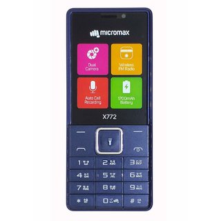 Micromax X772 Dual Sim 1700 mAh Battery, 2.4 Inch Display Size Mobile With Dual Camera And  FM