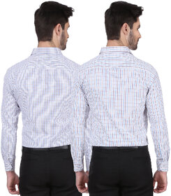 Dudlind Set of 2 Formal Full Sleeves Regular Fit Check Shirt for Men Multicolour | Combo of 2 Mens Shirts for Office and Business