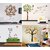 Eja Art Pack of 4 Multicolor Wall Sticker Viny Material Om Design, Elegant Orange Deer, Flamingos And Tree, Family Tree