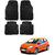 Auto Addict Car Simple Rubber Black Mats Set of 4Pcs For Fiat Grand Punto
