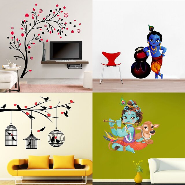 Buy Pvc Wall Stickers Beautiful Birds On Tree at 17% OFF by Print Mantras