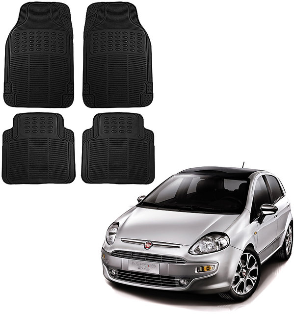 Buy Auto Addict Car Simple Rubber Black Mats Set Of 4pcs For Fiat