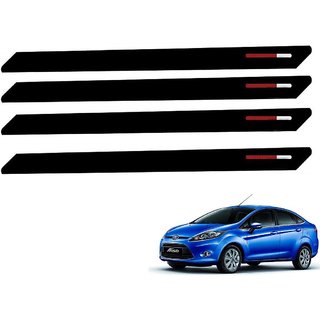 Auto Addict Black Red Designer Bumper Protector Set of 4 Pcs For Ford Fiesta