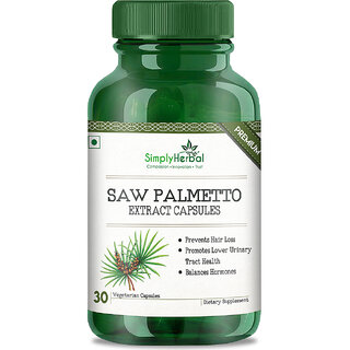Simply Herbal 800 Mg 100 Pure Saw Palmetto Extract Veg Capsules - 30 Count