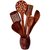 Shilpi Wood 6 Cooking  Serving Spoon Set with Holder, 7- Piece