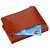 dide Men Genuine Leather 8 Card Slots Coin Bag Brown Wallet Men Purse High Quality Male Card ID Holder (Tan)