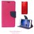 Wallet Flip Cover for Oppo Realme 1  - PINK With Nano Sim Adapter