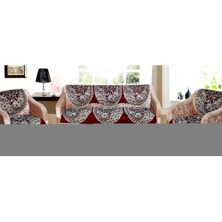 Welhouse India 6 Piece chenille Sofa and Chair Cover Set