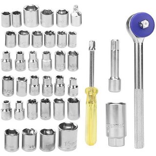 Buy 40pcs Combination Socket Wrench Set 1 4 3 8 Drive S A E Metric Size Set 40pc Online Get 57 Off
