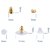 DIY Crafts 5 Style Brass and Plastic Earnut Earring Studs Sets Gold About 250 pcs in One Box for Jewelry Making