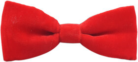 Voici France - Tuxedo pre knot velvet Bow tie red Color