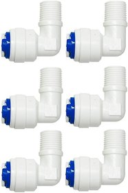 PBROS 6 Pieces RO Membrane Housing Elbow Connector Suited for All RO Models-1/4 x 1/8