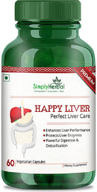 Simply Herbal Happy Liver 800 mg (Perfect Liver Care) 60 Veg. Capsules (1)