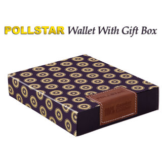 Buy POLLSTAR Brown Ultra Slim Genuine Pure Leather Bi-fold Wallet ...