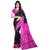 Svb saree Pink and Black Litchi Silk saree with blouse piece