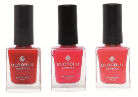 Mulberry Red Velvet Plum and Valentine Red 9.9ml Each Elenblu Pastels Nail Polish Set of 3 Nail Polish