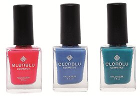 Velvet Plum Marine Azure and Sapphire 9.9ml Each Elenblu Pastels Nail Polish Set of 3 Nail Polish