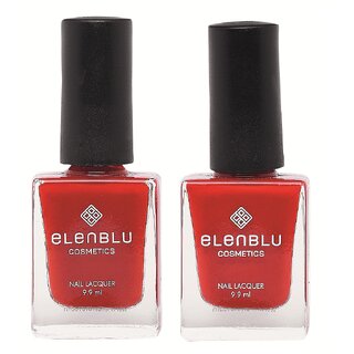 Mulberry Red and Fenzy Red 9.9ml Each Elenblu Pastels Nail Polish Set of 2 Nail Polish