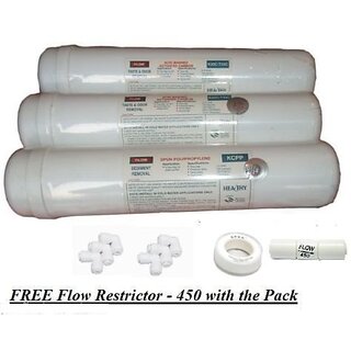 For RO Water Purifier Filter Heathy 2 Carbon Filter +1 Sediment Filter + 6 Elbow+ 1 Teflon Tep With Free FR450 ML