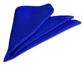 Voici France - Premium Royal Blue Pocket Square microfiber Men Plain Satin Wedding Handkerchief Pocket Square