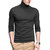 PAUSE Blue Solid High Neck Slim Fit Full Sleeve Men's T-Shirt