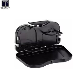 Car Backseat Food Travel Dining Tray Cup and Bottle Holder in Black Color