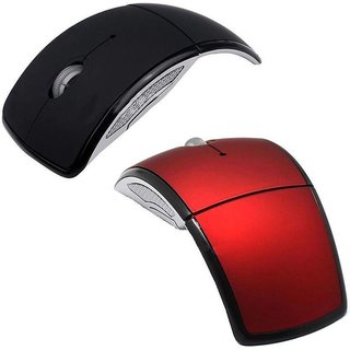 Oxza Ocean 2.4Ghz Foldable ARC Wireless Optical Gaming Mouse USB, Black,Red