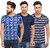 Vimal Multicolor Printed Cotton Tshirts For Men(Pack Of 3)
