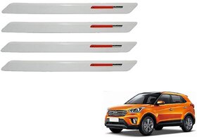 Auto Addict White Red Designer Bumper Protector Set of 4 Pcs For Hyundai Creta