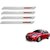 Auto Addict White Red Designer Bumper Protector Set of 4 Pcs For Chevrolet Aveo