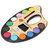 Truom 1 PC Large Artistic Palette with 12 Water Color  Artist Paint Brush for Kids to Enjoy Painting