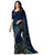 Indian Style Blue Printed Party Wear Georgette Saree With Blouse