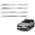 Auto Addict Single Chrome Stainless Steel, Plastic Car Bumper Guard Protector Set of 4 Pcs For Skoda Fabia
