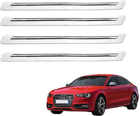 Auto Addict Single Chrome Stainless Steel, Plastic Car Bumper Guard Protector Set of 4 Pcs For Audi S5