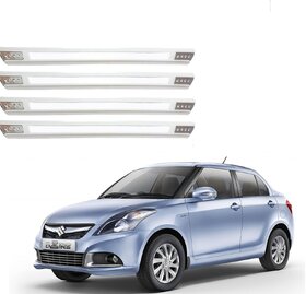 Auto Addict Car Designer White Dotted Bumper Protector Guard For Maruti Suzuki Swift Dzire Type-2(2011-2017)