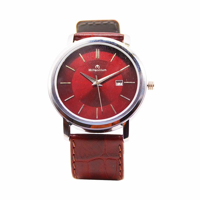 Buy Millennium 14713M Quartz Movement Analog Brown Dial Date Display Men's  Wrist Watch Brown Strap Online @ ₹2199 from ShopClues