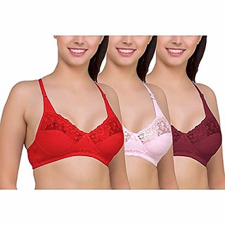 Women's Pack of 3 Non Padded Full Coverage Bra