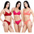 (PACK OF 3) Sexy Women's Women's Lycra Lingerie (Bra-Panty) Set - Multi-Color