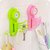 HOMIZE Suction Cup Multipurpose Plastic Wall Hooks for Kitchen, Bathroom (6 Hooks, Green)