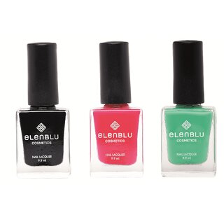                       Black Shadow Mauve Taupe and Allure 9.9ml Each Elenblu Matte Nail Polish Set of 3 Nail Polish                                              