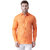 Riag Men's Orange Linen Full Shirt