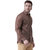 Riag Men's Brown Linen Full Shirt
