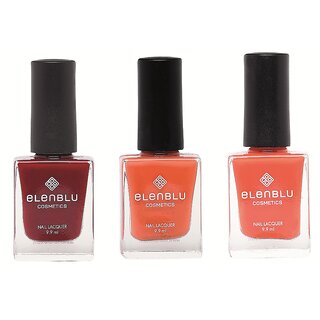                       Inflamed Rose Rustic Decay And Roseate Blush 9.9ml Each Elenblu Matte Nail                                               