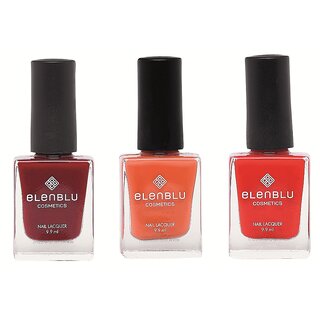                       Inflamed Rose Rustic Decay And Wicked 9.9ml Each Elenblu Matte Nail Polish                                               