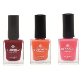                       Inflamed Rose Rustic Decay and Chestnut 9.9ml Each Elenblu Matte Nail Polish Set of 3 Nail Polish                                              