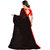 Granthva Fab Designer Black Georgette Ruffle Saree with Blouse Piece