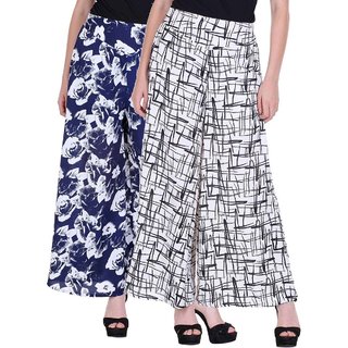 Pack of 2 Multicolor Printed Women Palazzo by Omikka Creation
