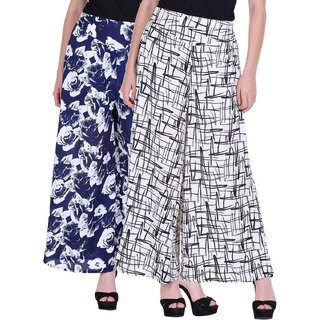 Pack Of 2 Multicolor Printed Women Palazzo By Omikka Creation